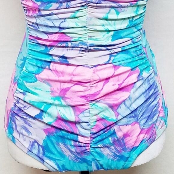 VINTAGE 60s Sandcastle Pastel Floral Swimsuit - Picture 6 of 11